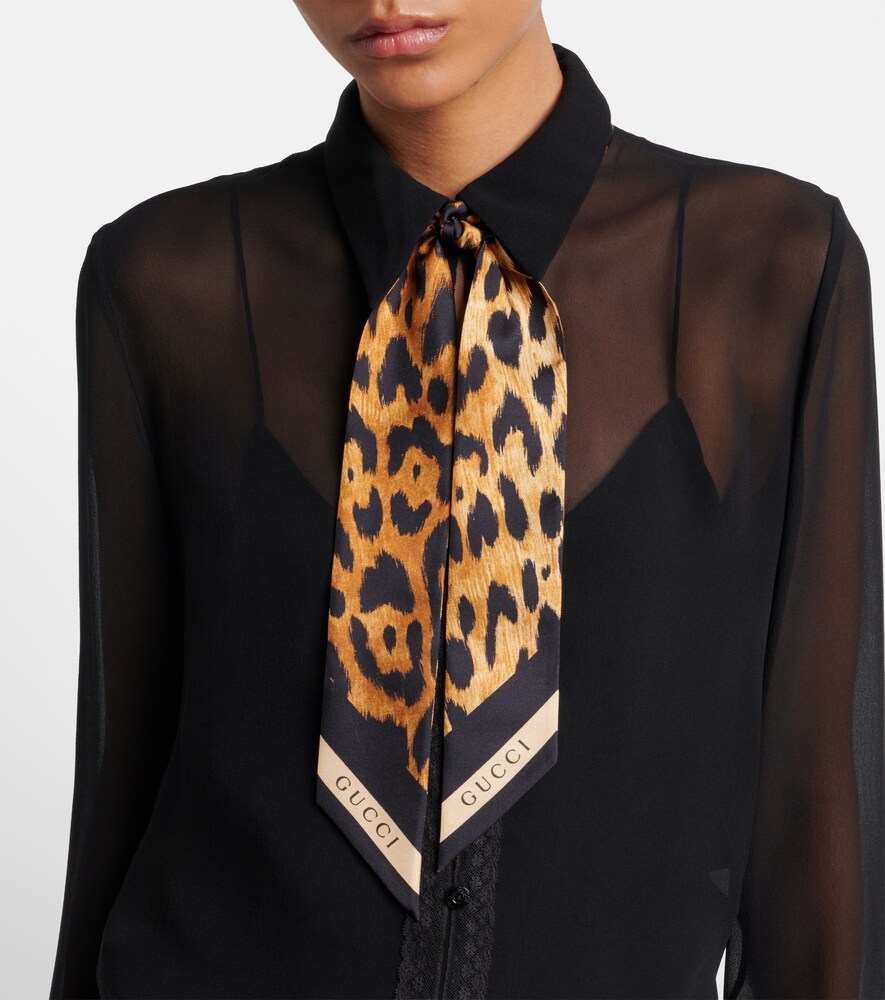Gucci Leopard-print silk twill scarf
