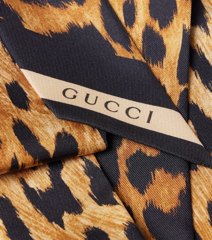  Gucci Gucci Leopard-print Silk Twill Scarf 