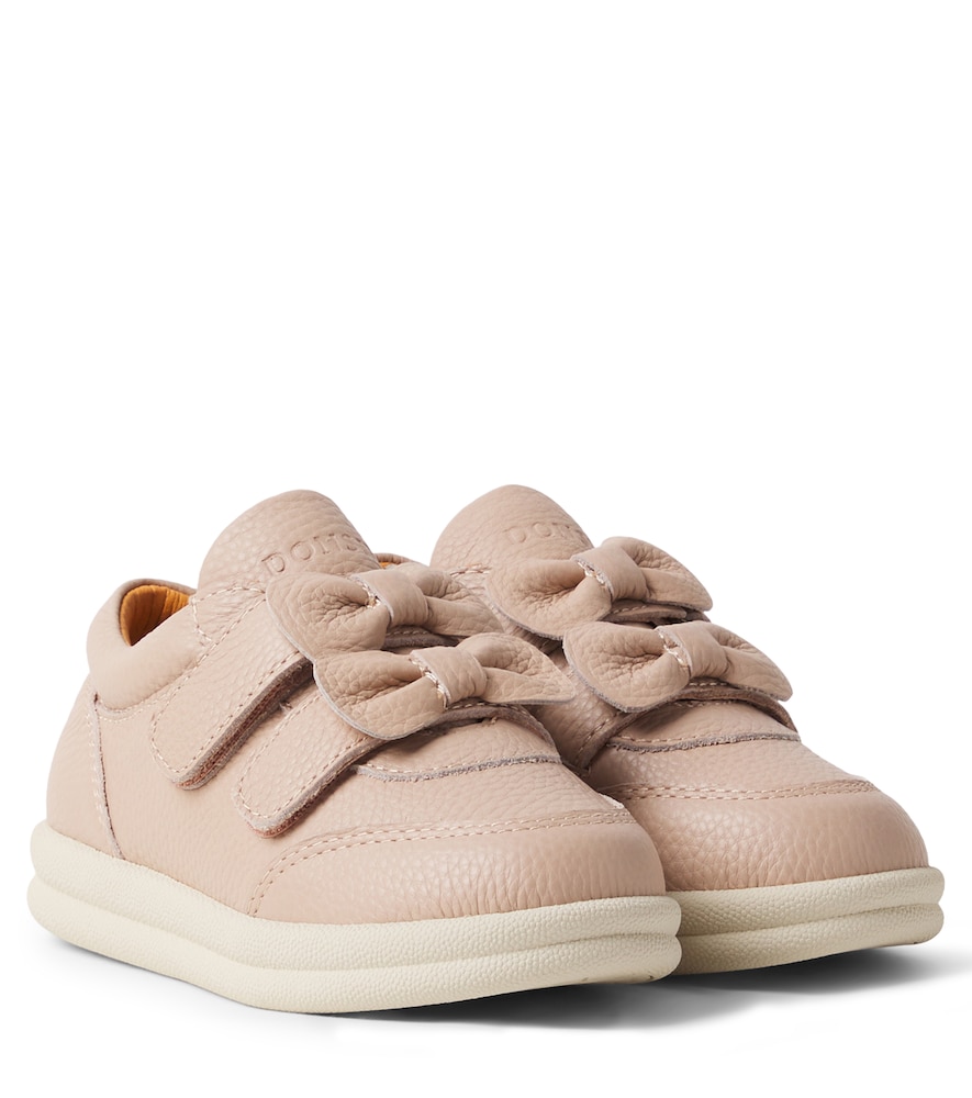 Donsje Pink Loena Bow-Detail Leather Sneakers UK Size 5 - Mytheresa