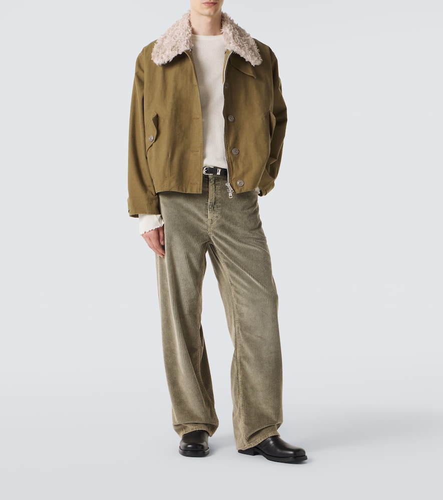 Elongated Ribbed-Knit Cotton-Blend Top