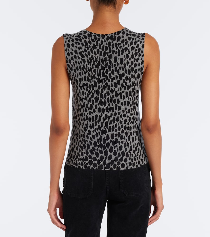 Nessa Leopard-Print Cashmere Top
