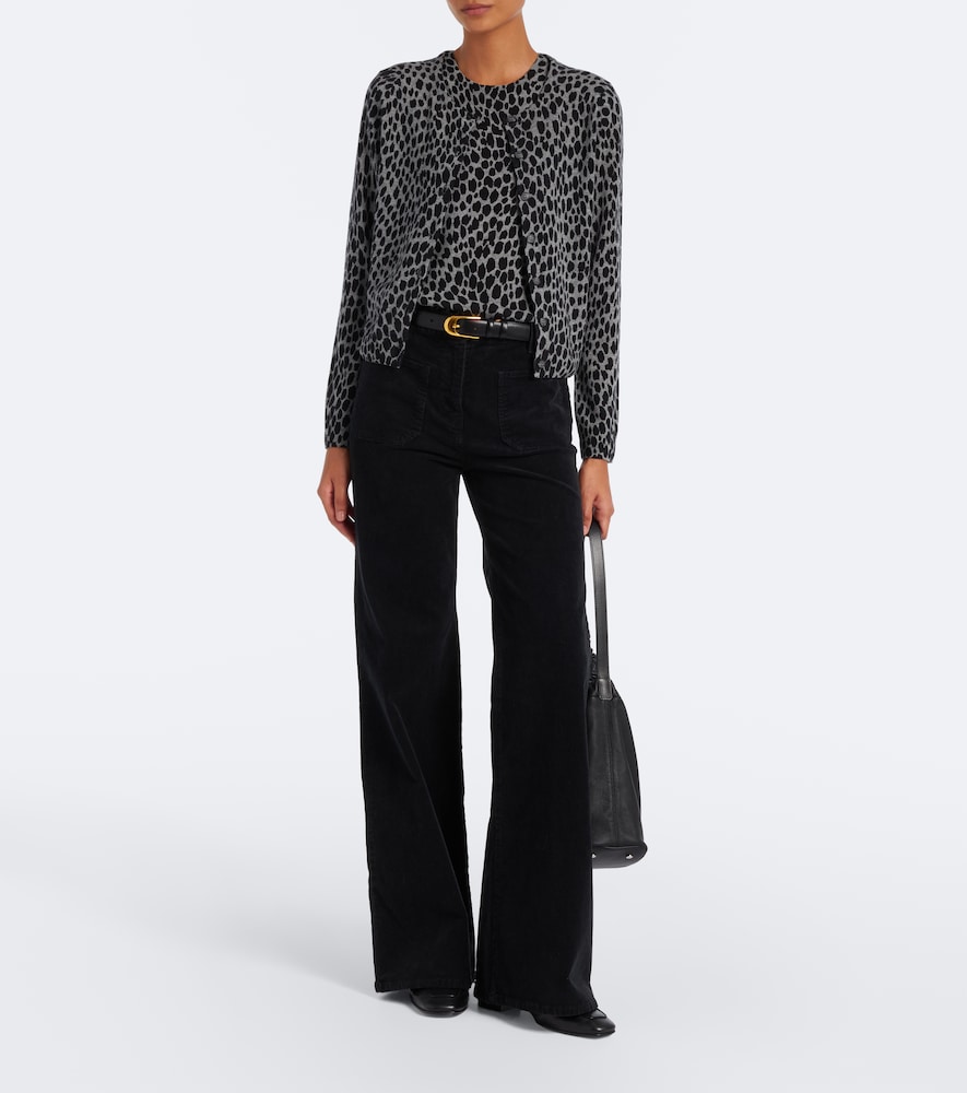Nessa Leopard-Print Cashmere Top