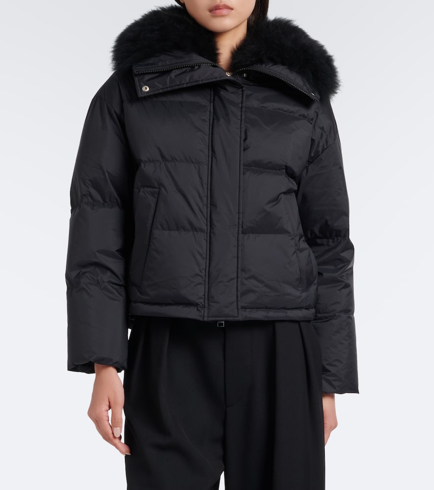Doudoune Shearling-Trimmed Down Jacket