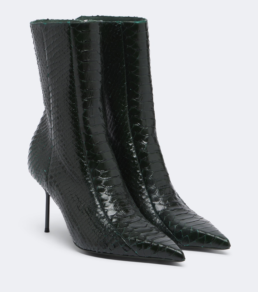Lidia Snake-Effect Ankle Boots