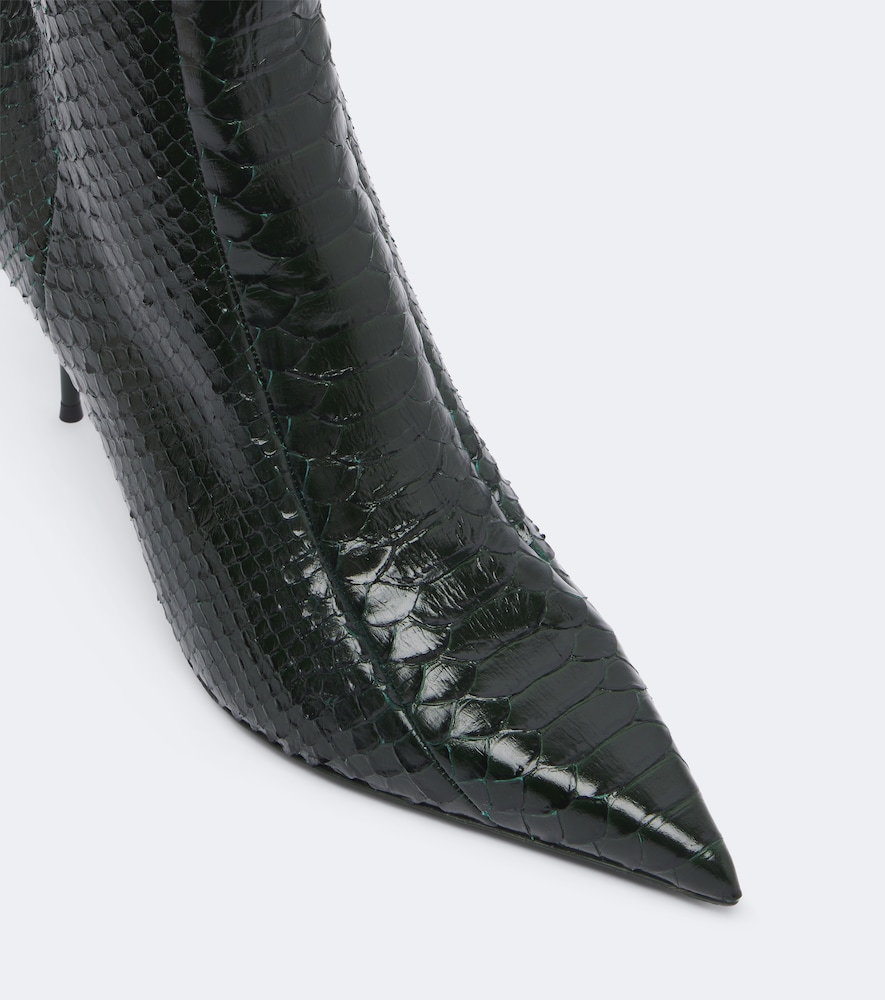 Lidia Snake-Effect Ankle Boots