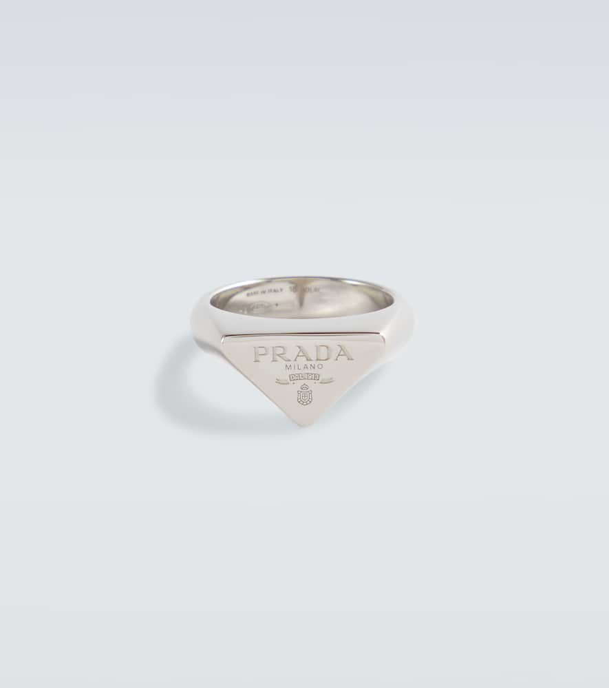 Prada Sterling silver logo ring