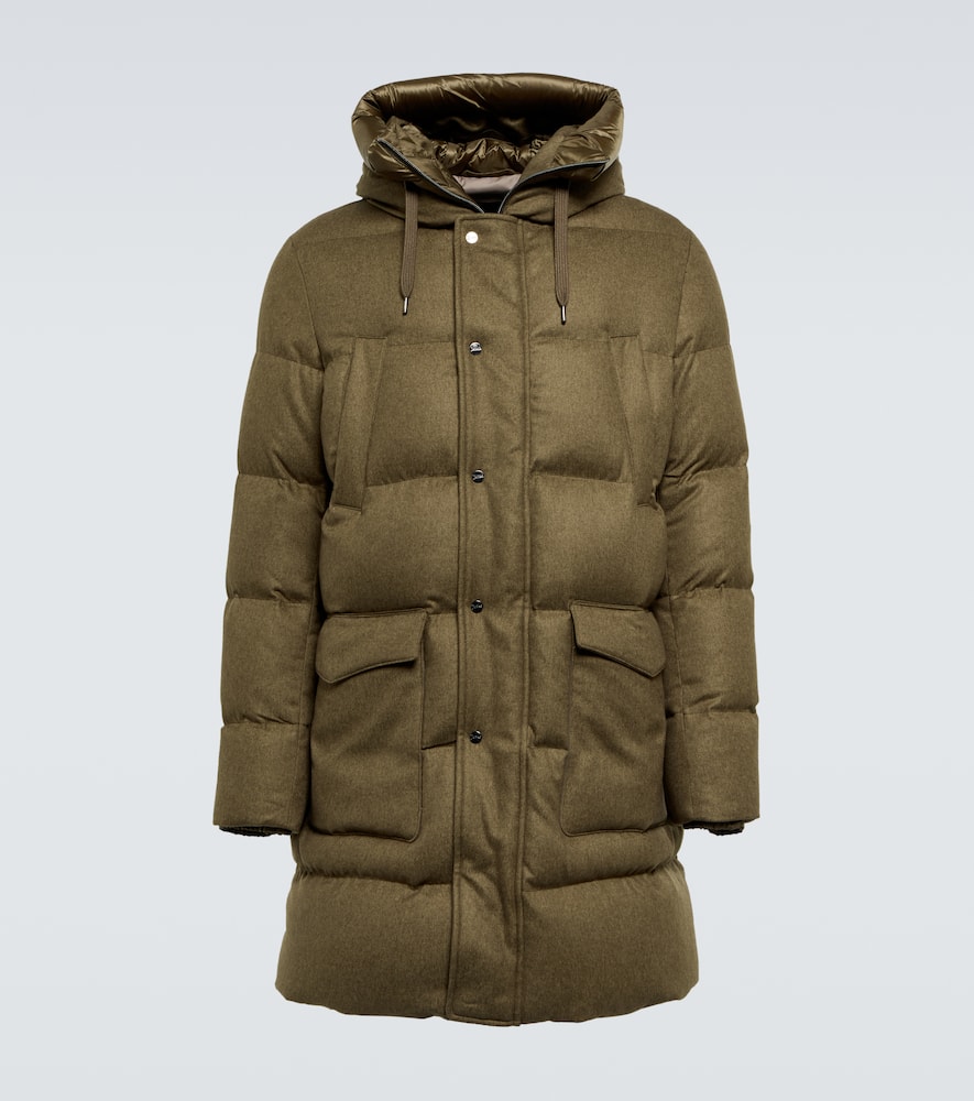 Herno Padded Hooded Down Jacket In Verde Militare