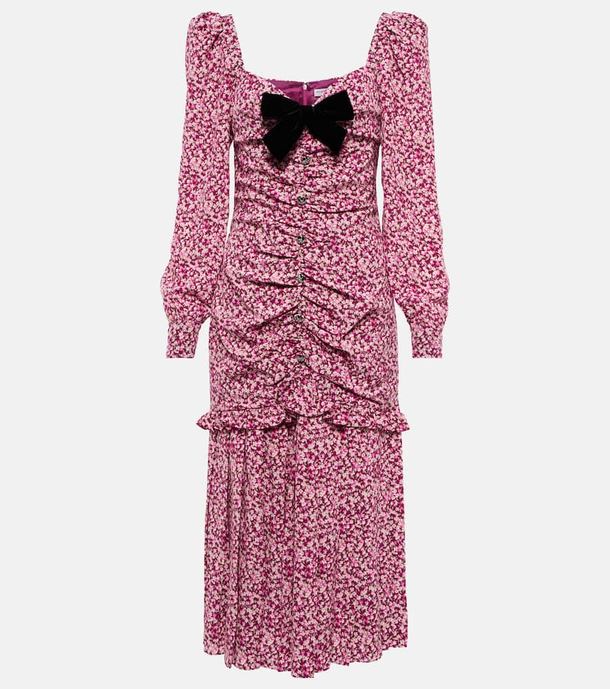 Alessandra Rich Floral silk midi dress