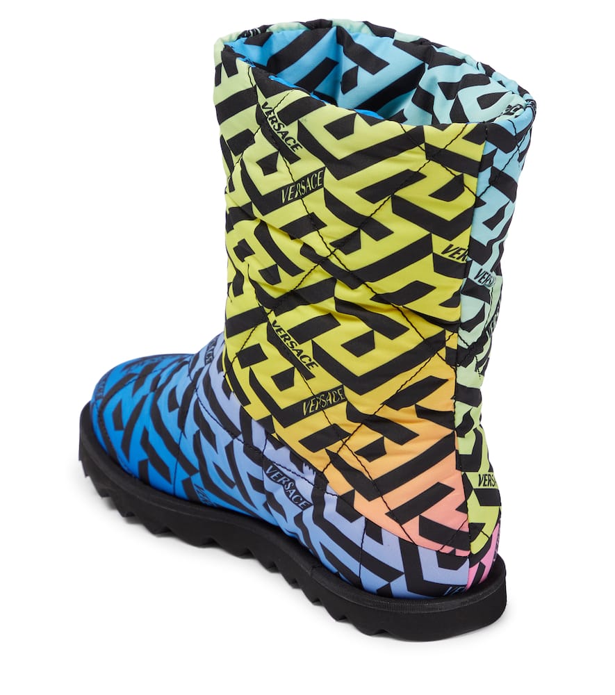 Versace La Greca Quilted Boots In Multicoloured