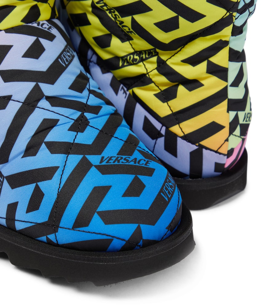 Versace La Greca Quilted Boots In Multicoloured