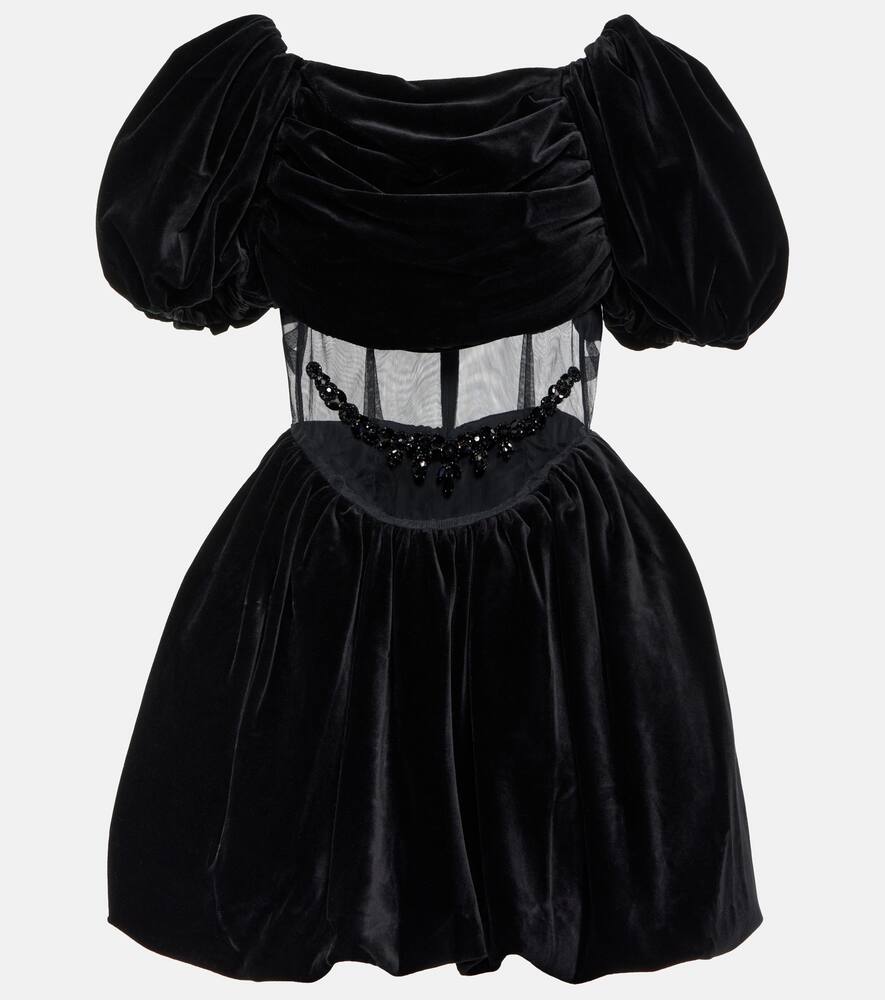 Simone Rocha Embellished boatneck minidress