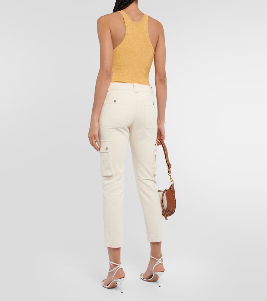 Isabel Marant Evalia Tapered Cotton Cargo Pants In Ecru