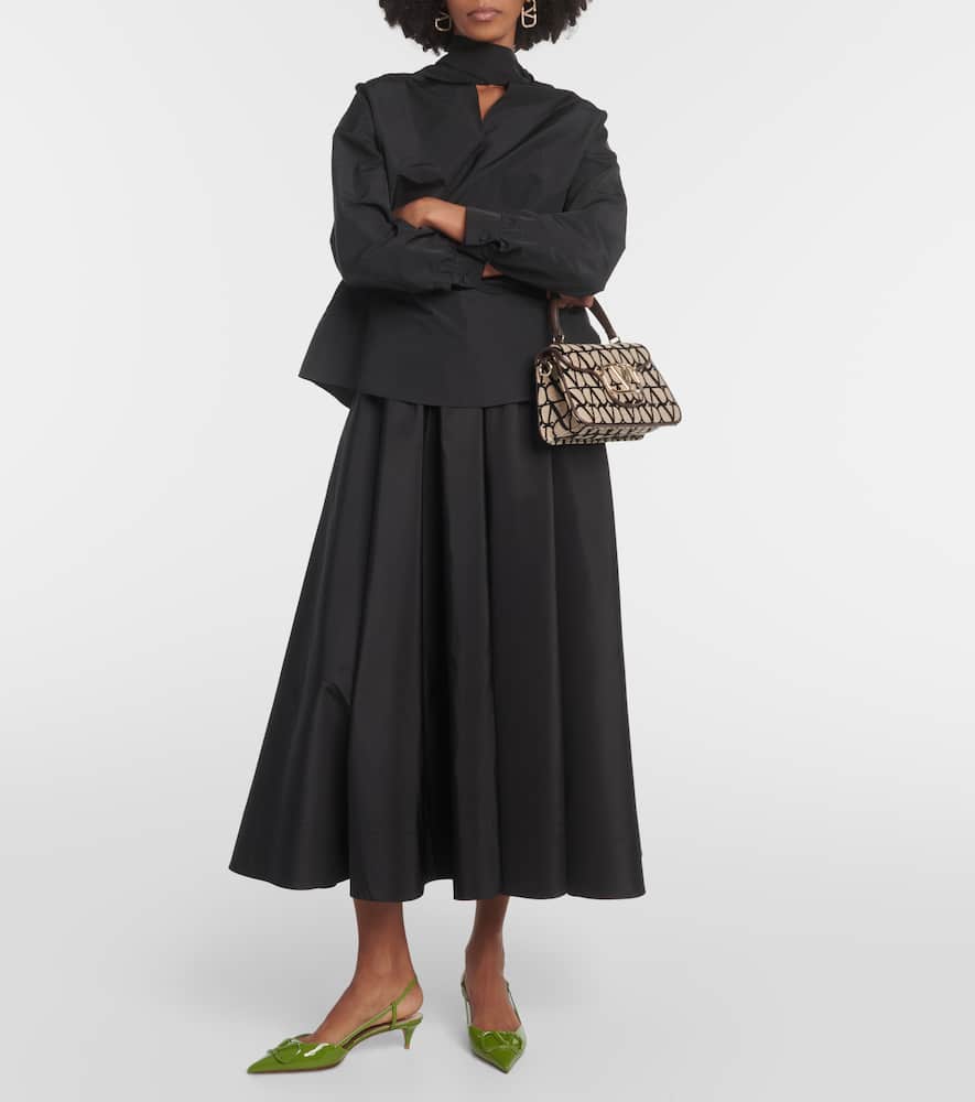 Valentino Garavani Vlogo Patent Leather Slingback Pumps In Green