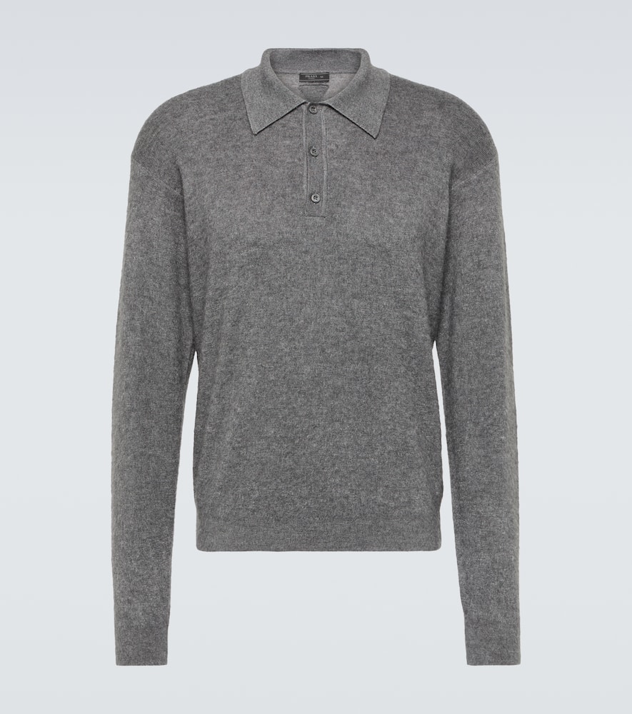 Prada Kaschmirpullover Mit Poloshirtkragen In Grey