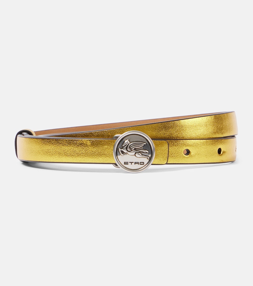 ETRO Etro 15mm metallic leather belt　エトロ 15mm メタリックレザーベルト