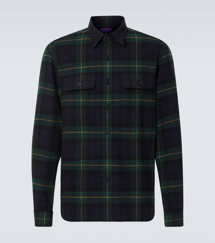 Ralph Lauren Purple Label Plaid wool and cashmere shirt