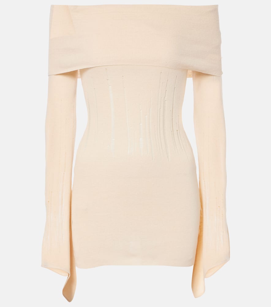 Aya Muse Distressed silk-blend minidress