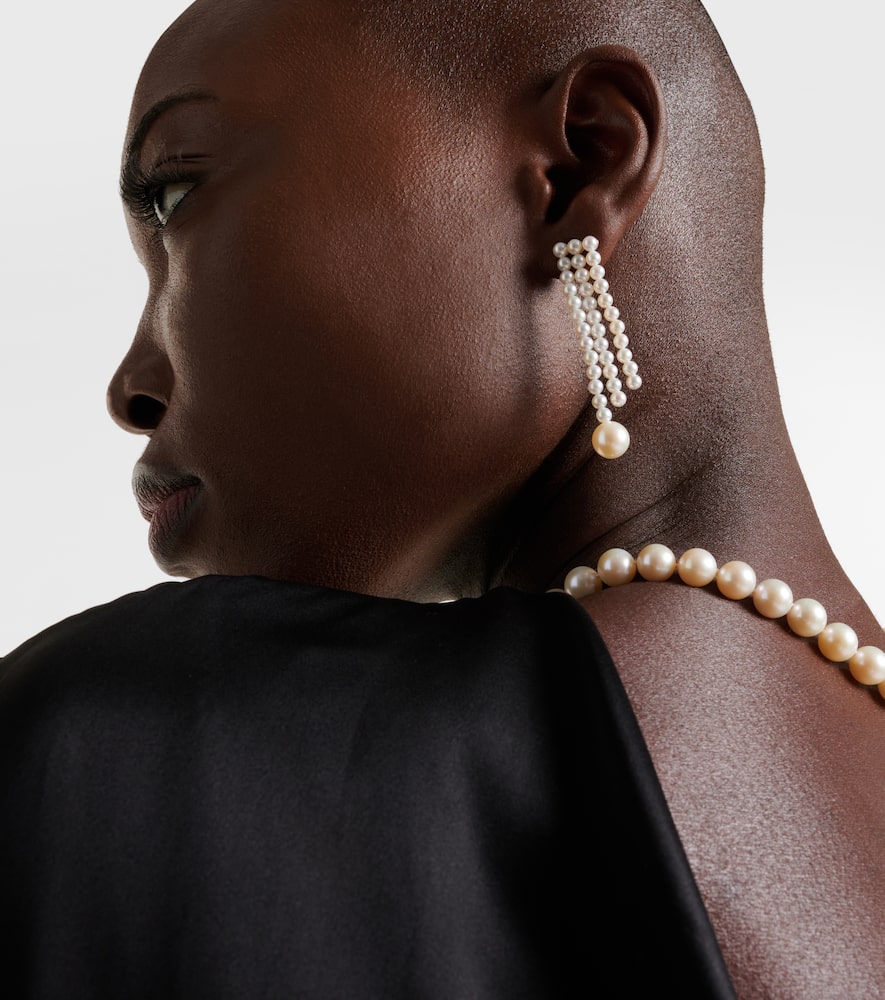 Sophie Bille Brahe La Valse 14kt Gold Earrings With Pearls In Gold