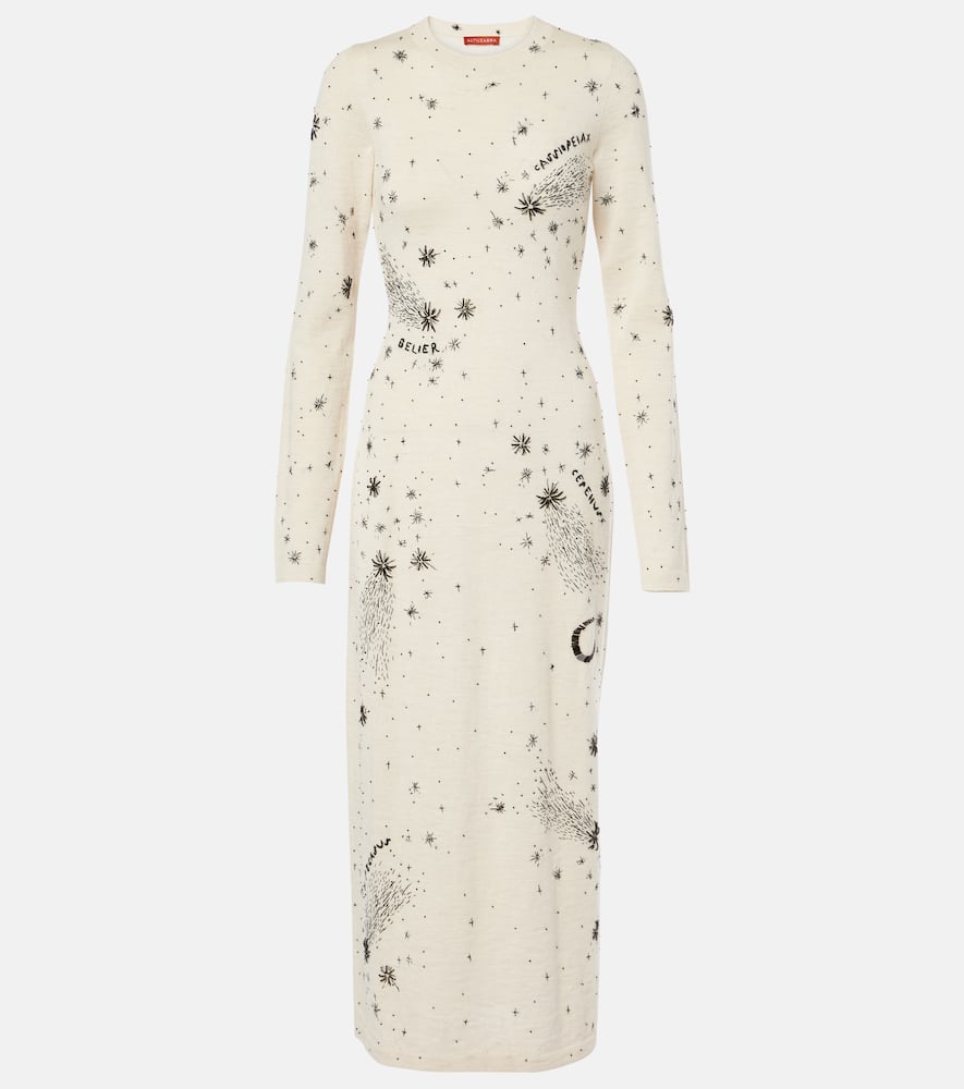 Ellima printed wool and silk maxi dress
