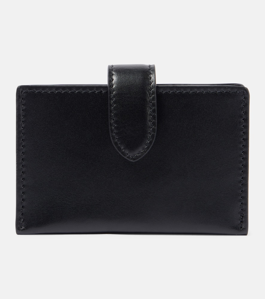 The Row Leather Card Case In Black