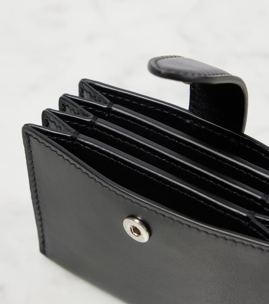 The Row Leather Card Case In Black