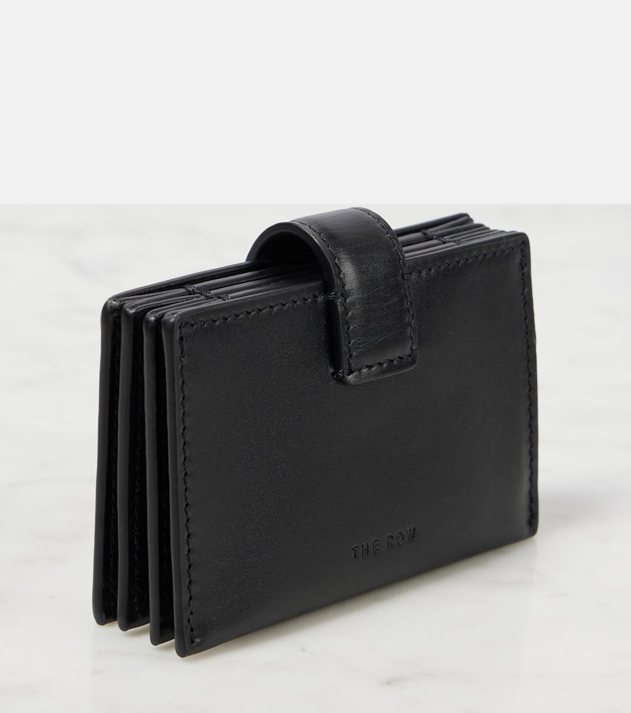 The Row Leather Card Case In Black