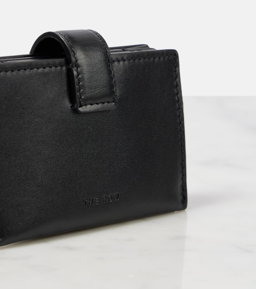 The Row Leather Card Case In Black