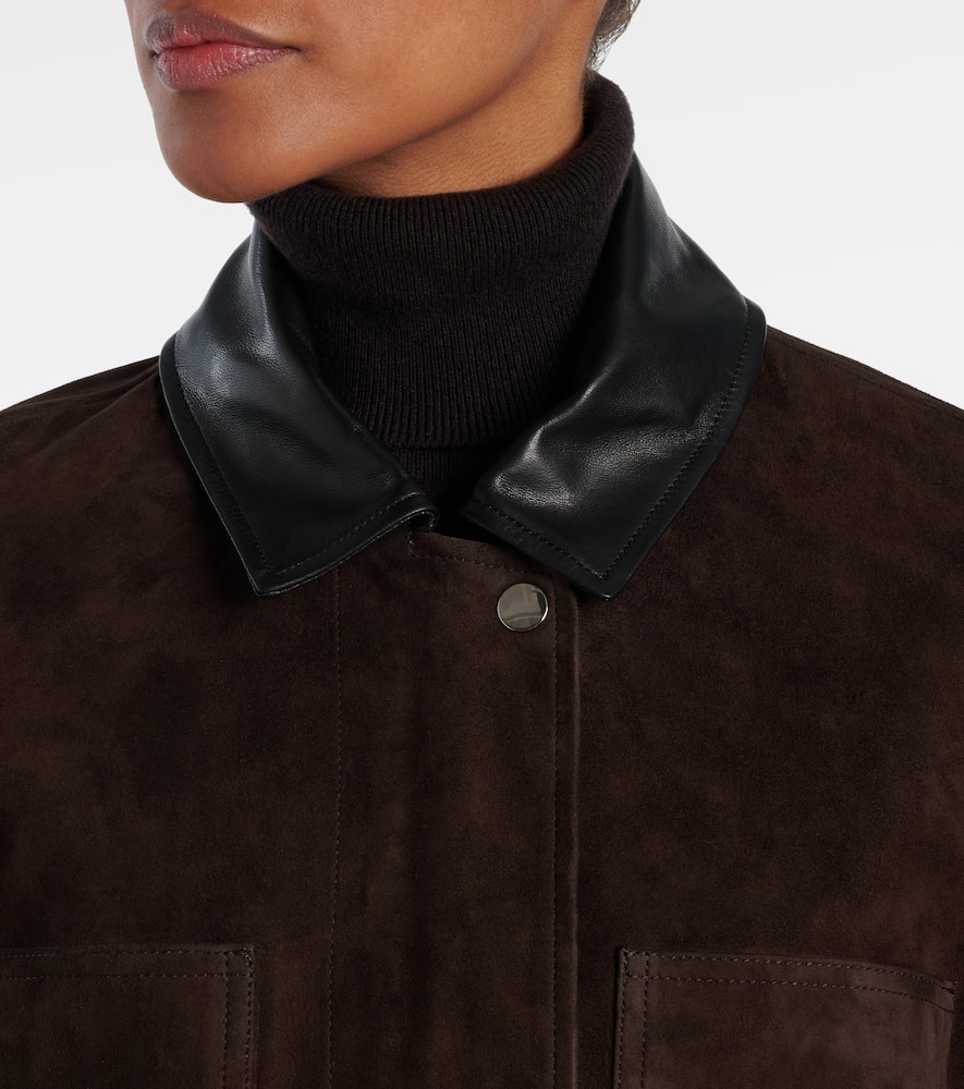 Nour Hammour Barn Suede Field Jacket In Brown