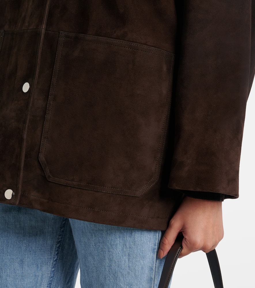 Nour Hammour Barn Suede Field Jacket In Brown