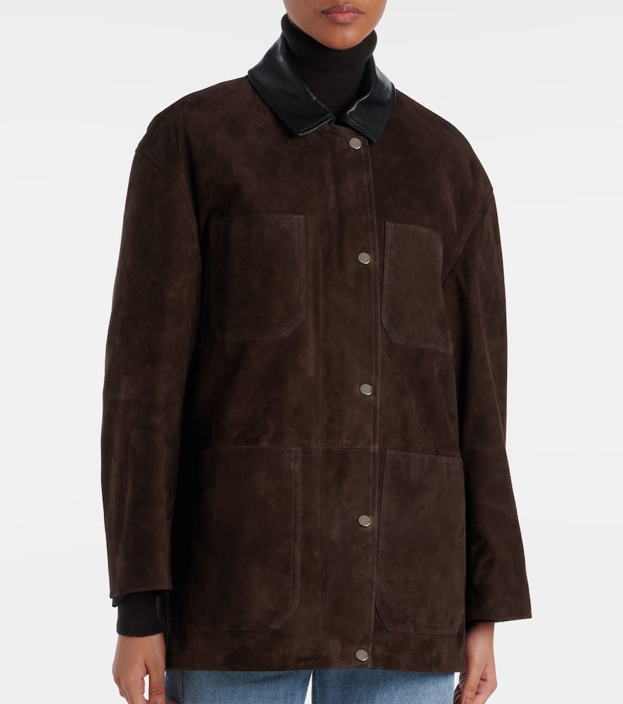 Nour Hammour Barn Suede Field Jacket In Brown