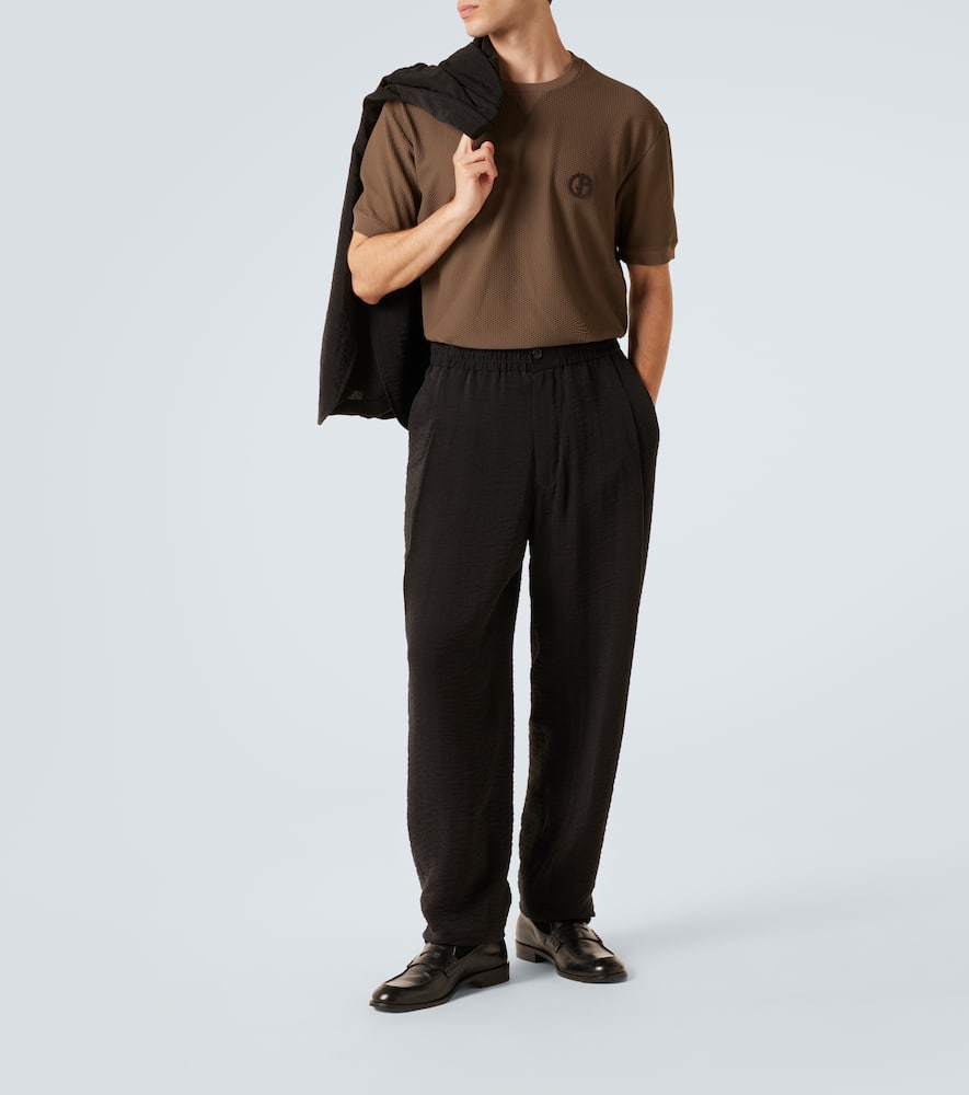 Giorgio Armani Logo T-shirt In Brown