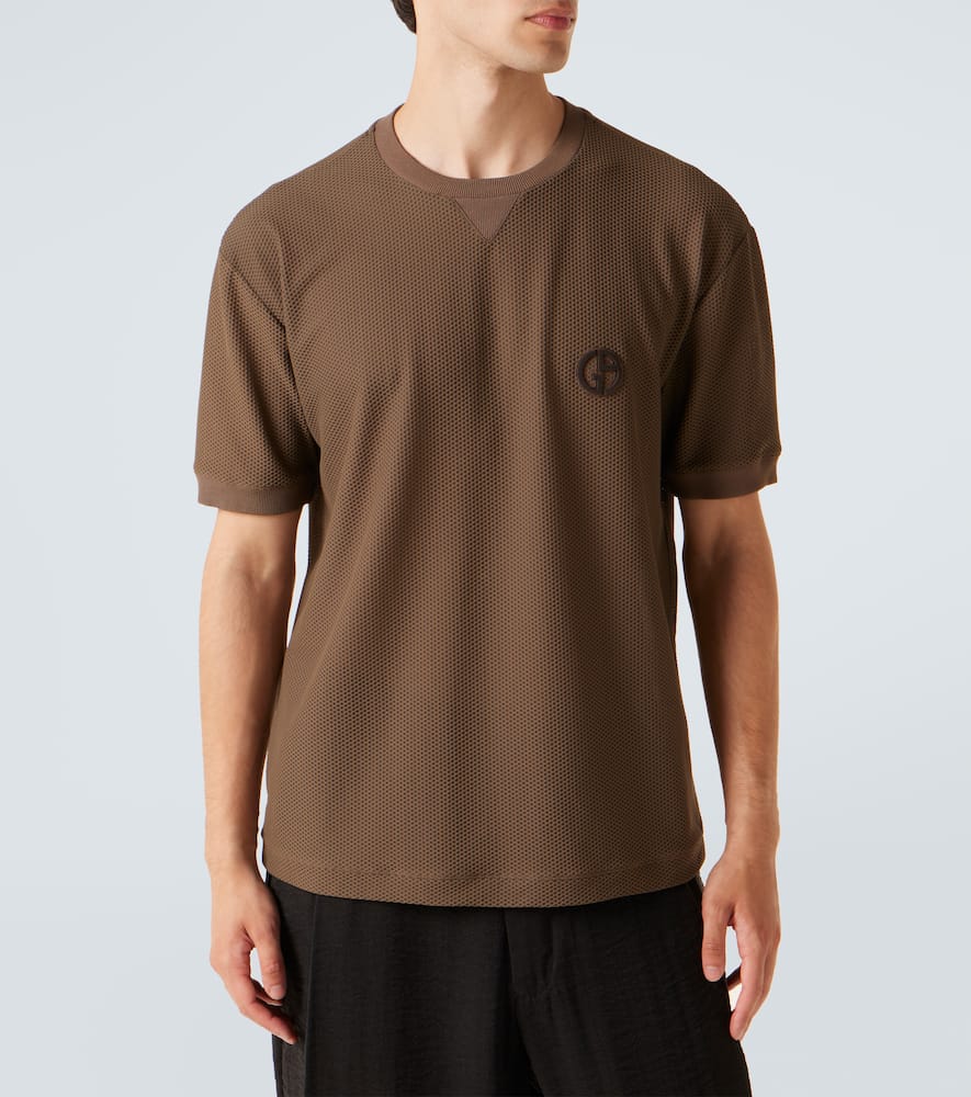 Giorgio Armani Logo T-shirt In Brown