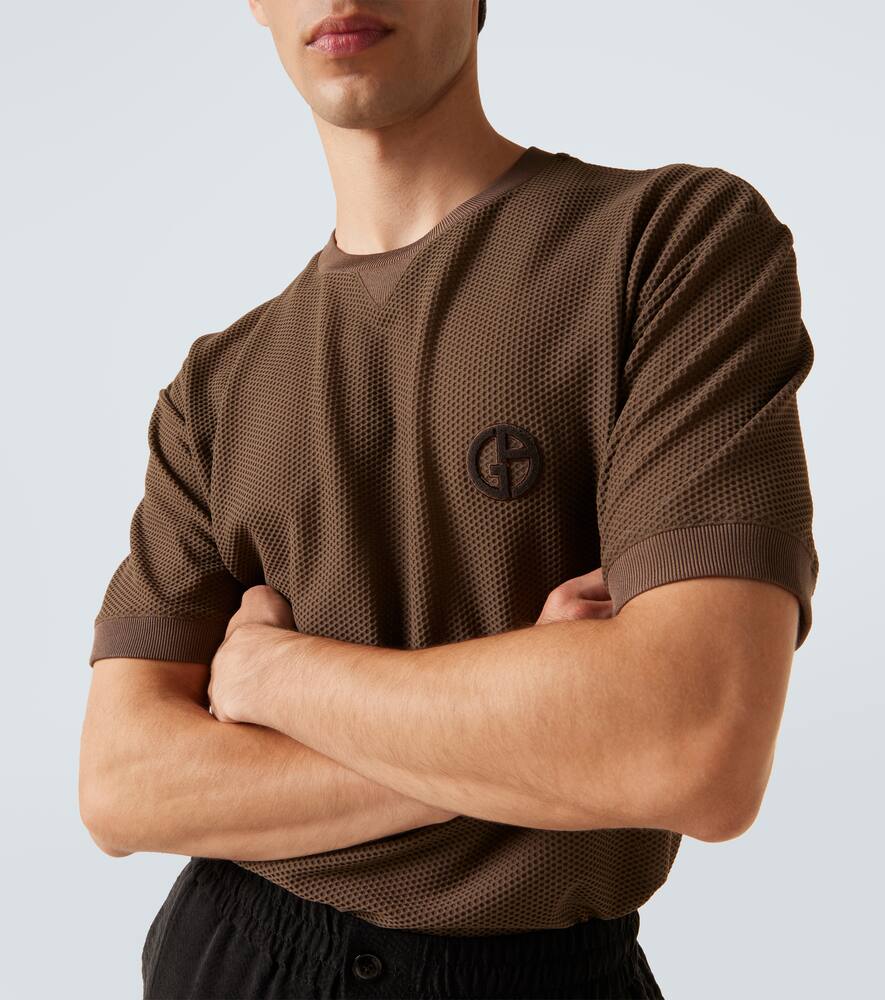 Giorgio Armani Logo T-shirt In Brown