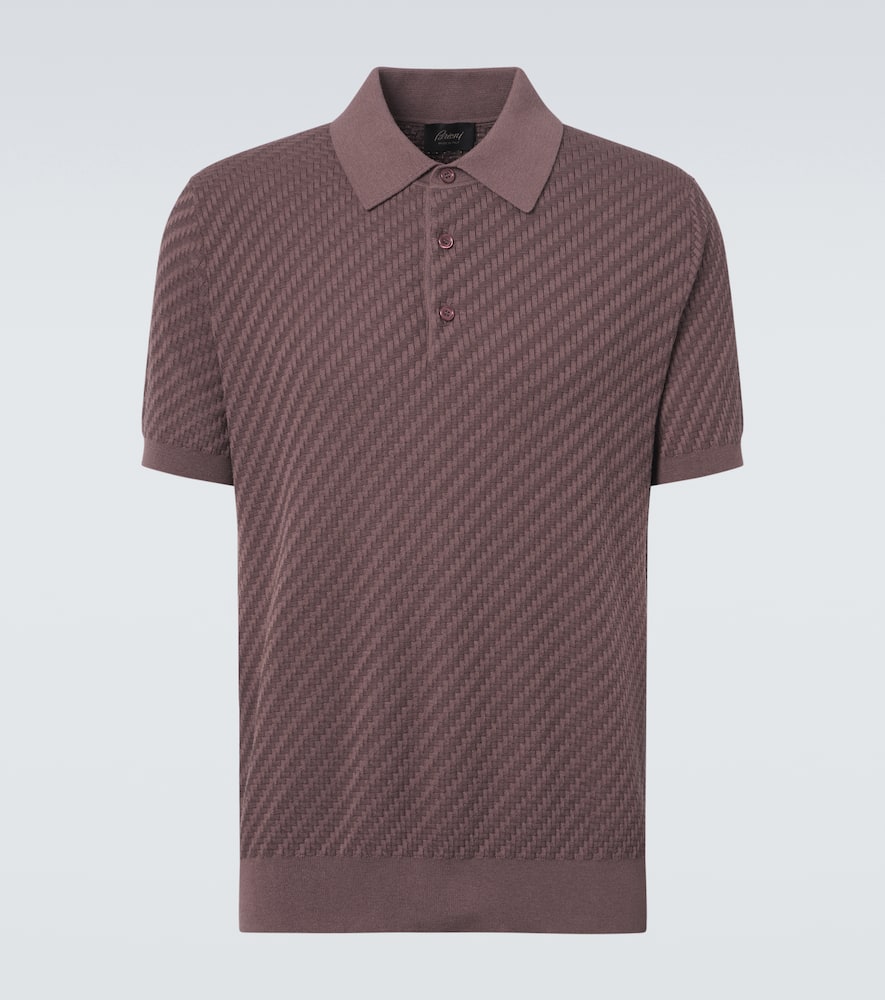 Cotton, silk, and cashmere polo shirt