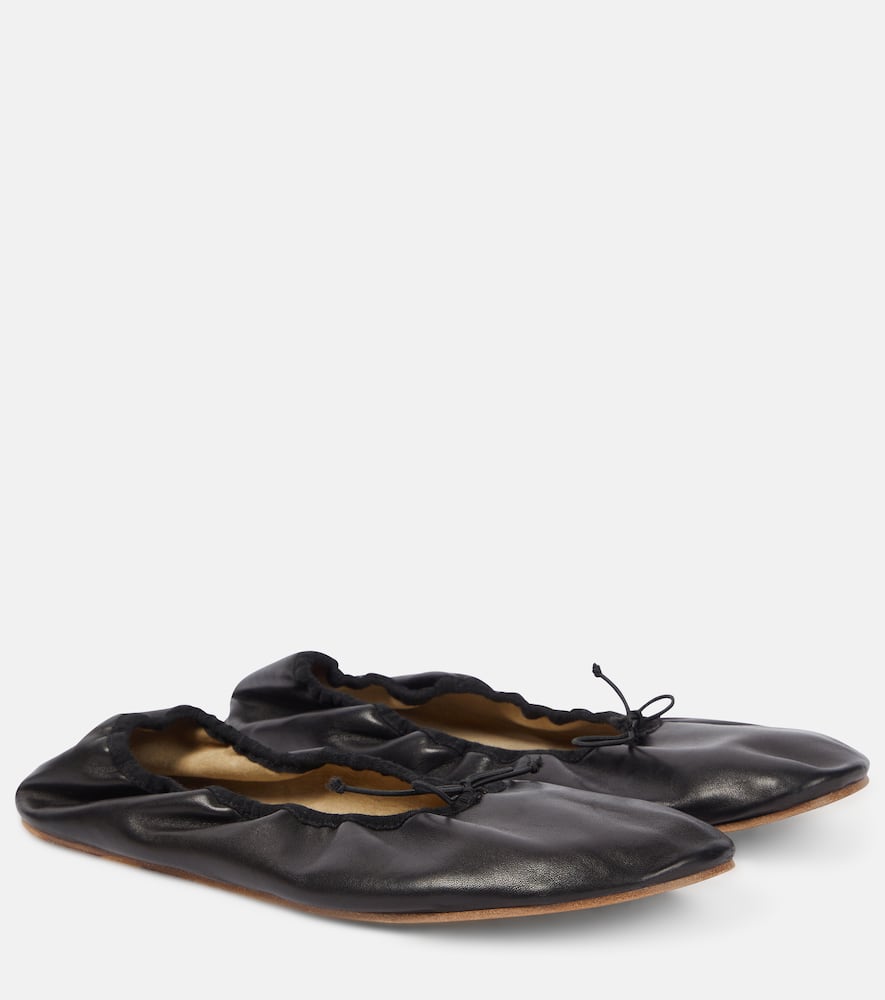 Leather ballet flats