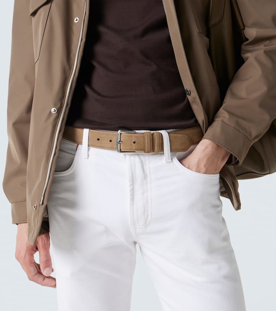 Loro Piana Alsavel Suede Belt In Brown