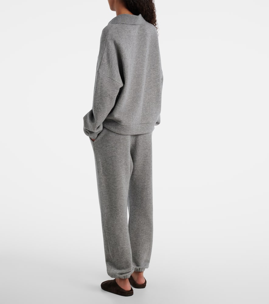 The Row Corzas Cashmere And Cotton Polo Sweater In Gray
