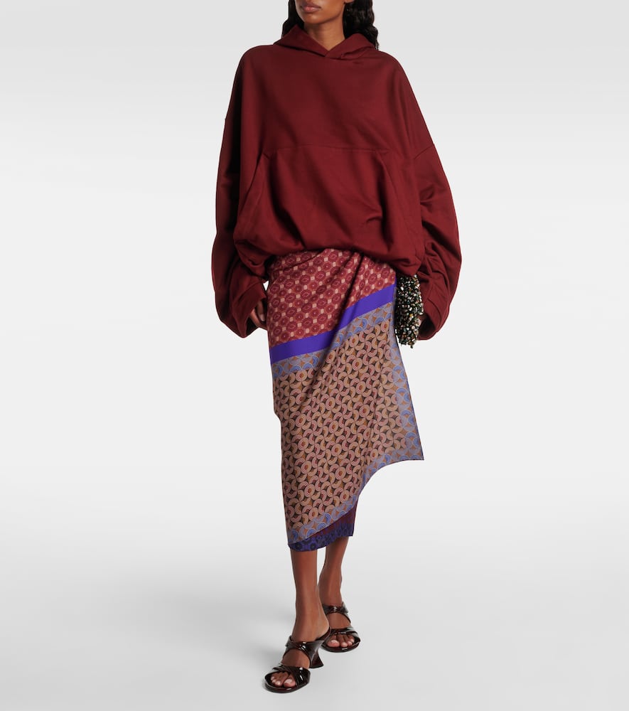 Dries Van Noten 75 Patent Leather Wedge Mules In Brown