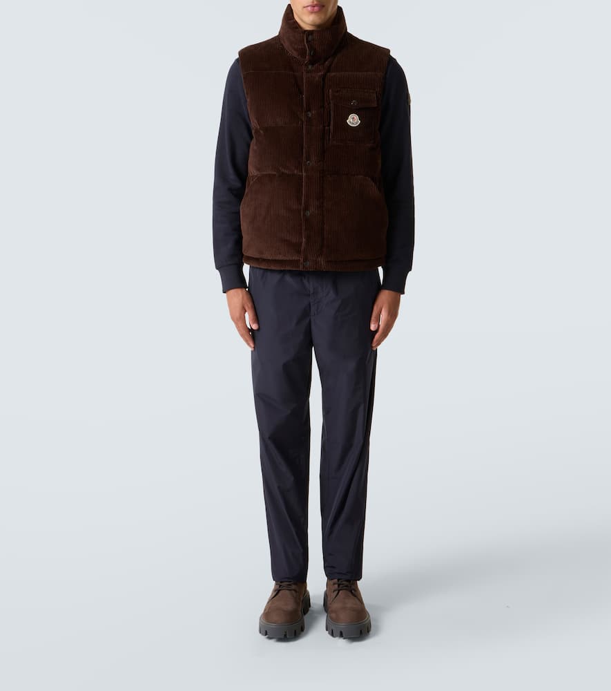 Moncler Mens Taupe Agen Sleeveless Corduroy Gilet In Brown