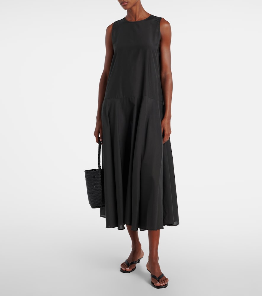 Asceno Rita gathered cotton and silk midi dress