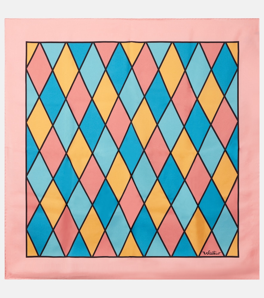 Valentino Foulard Rhombelle en soie à carreaux