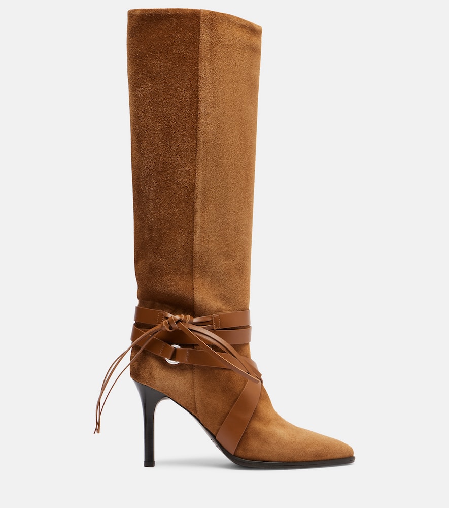 Isabel Marant Alanui 90 Suede Knee-high Boots In Brown