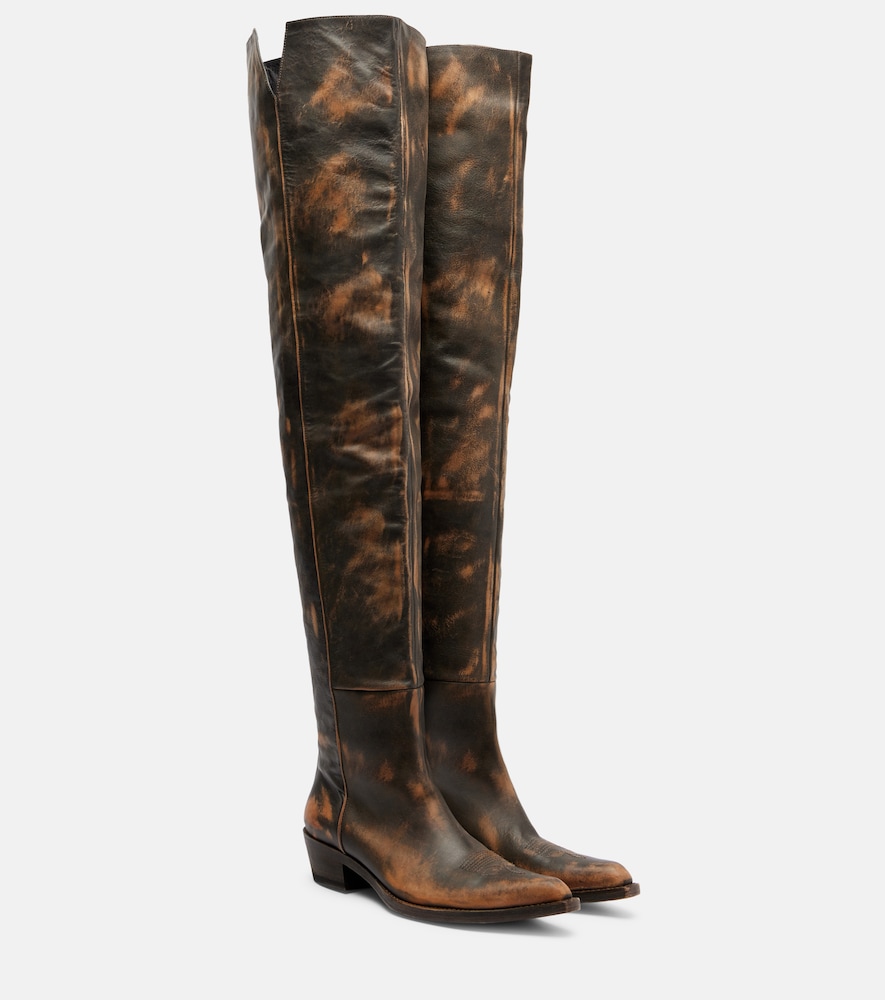 Khaite Clive 35 leather over-the-knee boots