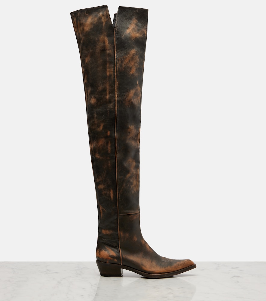  Khaite Khaite Clive 35 Leather Over-the-knee Boots 
