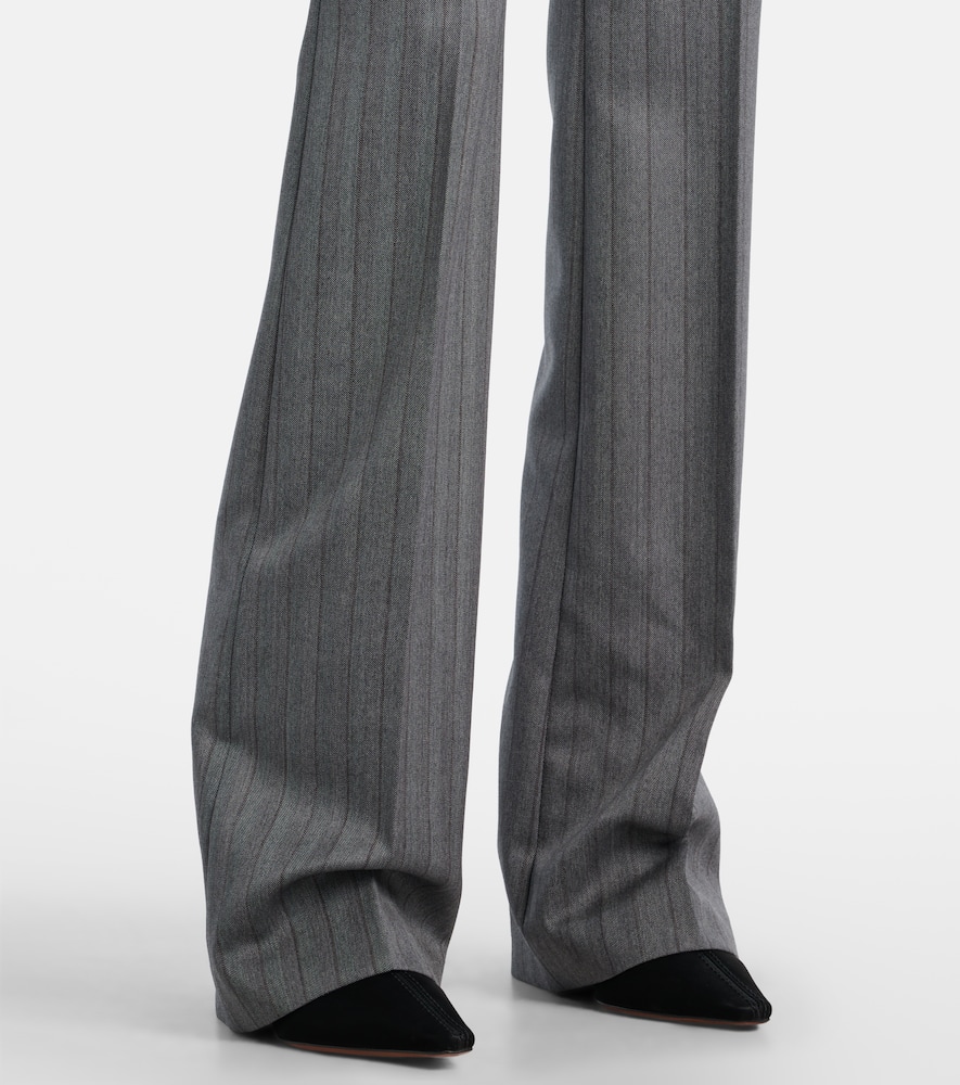 Alexander Mcqueen Herringbone Bumster Trousers In Gray