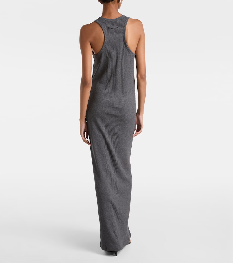 Jean Paul Gaultier Cotton Jersey Maxi Dress In Gray