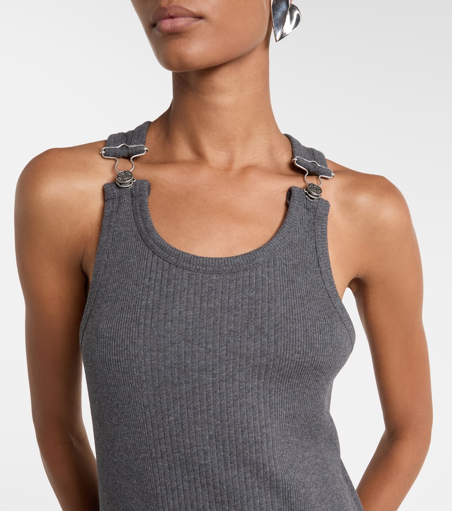 Jean Paul Gaultier Cotton Jersey Maxi Dress In Gray