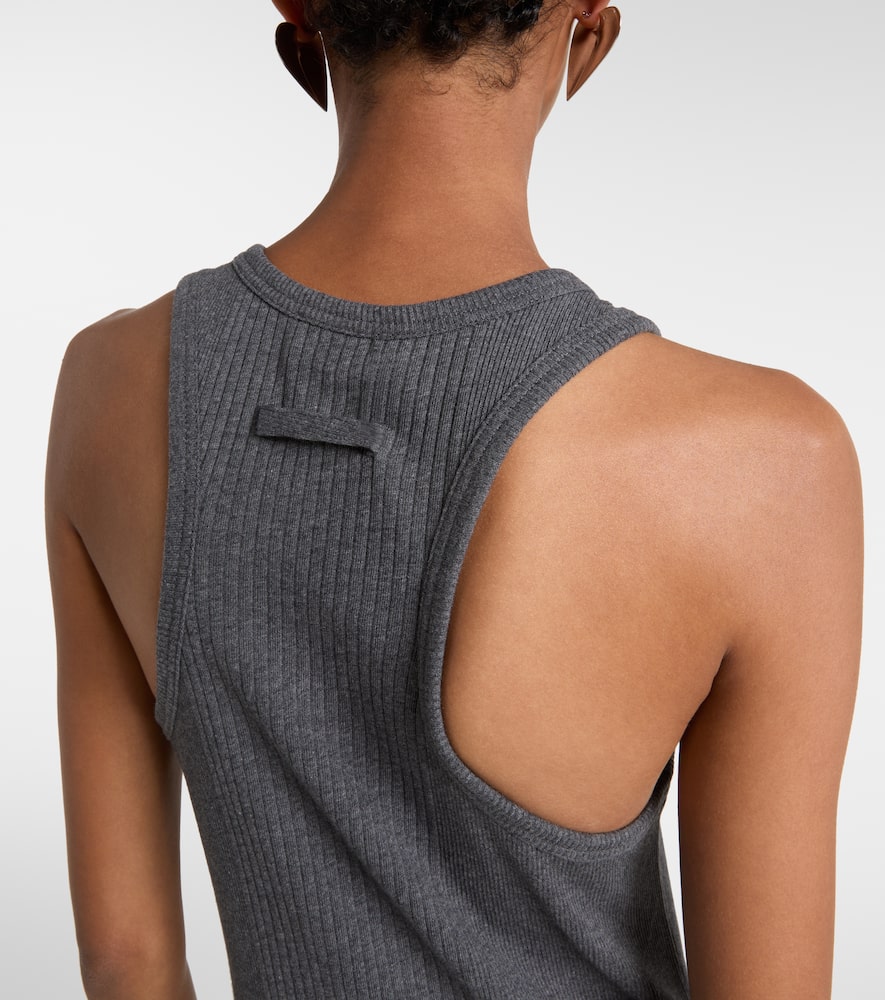 Jean Paul Gaultier Cotton Jersey Maxi Dress In Gray
