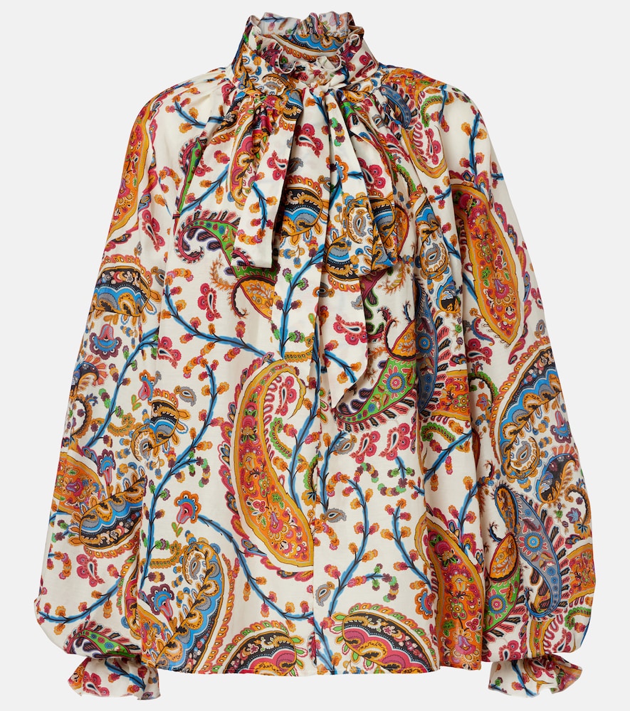 Etro Women's Multicoloured Printed Cotton And Silk Blouse UK Size 16 - Mytheresa