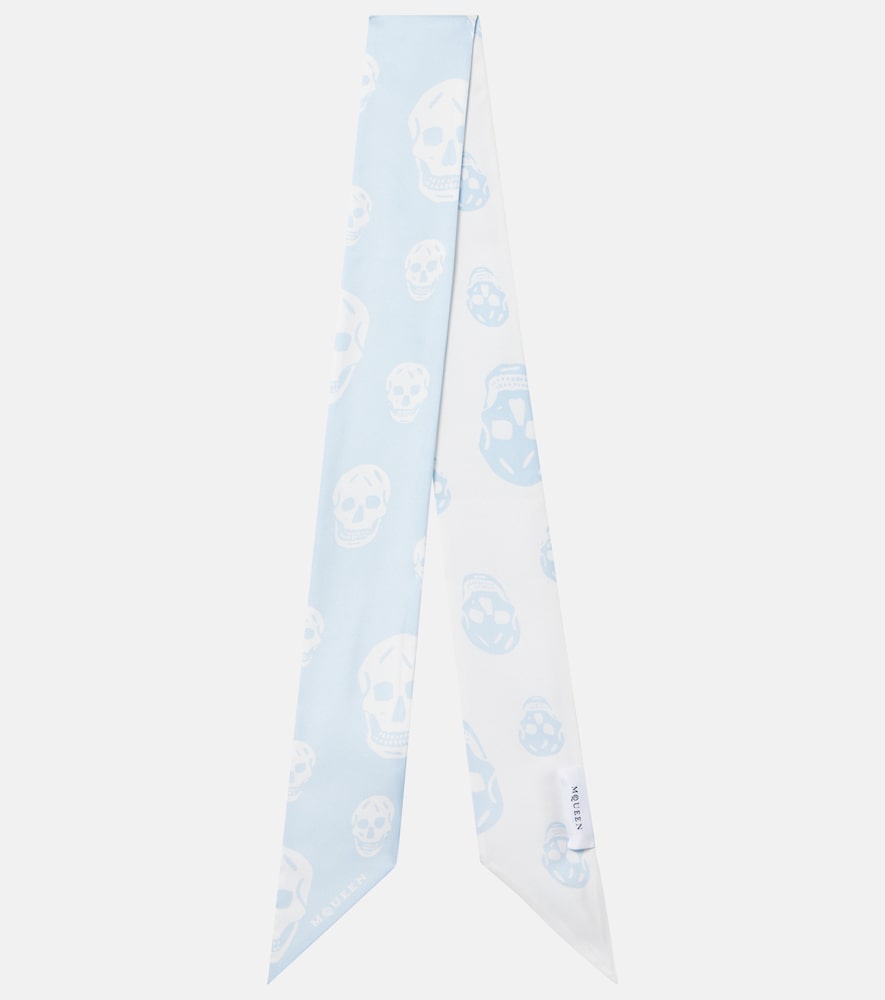 Mcqueen Women's Blue Skull Silk Scarf - Mytheresa